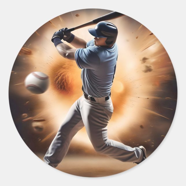 Sticker Rond Le terrain de baseball Thunder, (Devant)