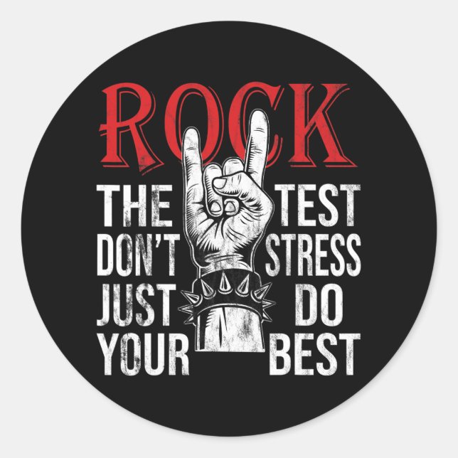 Sticker Rond Le test ne stresse pas le jour du test de l’enseig (Devant)