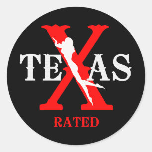 Sticker Rond Le Texas a évalué - interdit aux moins de 18 ans