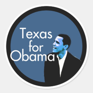 Sticker Rond Le Texas pour Obama