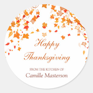 Sticker Rond Le thanksgiving en baisse laisse l'autocollant de
