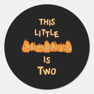 Sticker Rond Le thème Citrouille d'automne 2 anniversaire de En