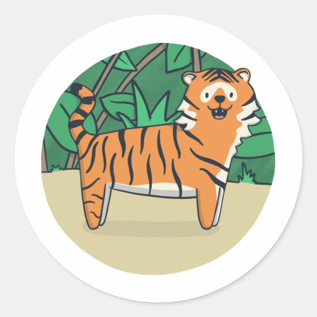 Sticker Rond Le tigre (Devant)