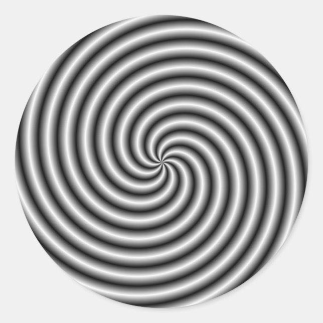Sticker rond Le tourbillon en noir et blanc (Devant)