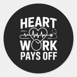 Sticker Rond Le travail du cœur porte ses fruits Pion cardiolog