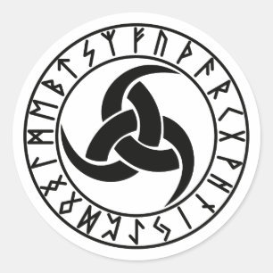 Sticker Rond Le Triskele   Triple Corne d'Odin