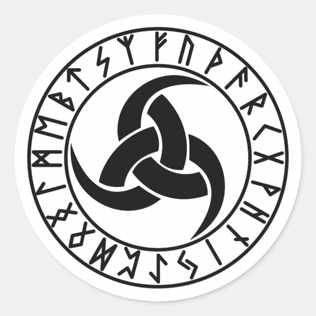 Sticker Rond Le Triskele | Triple Corne d'Odin (Devant)