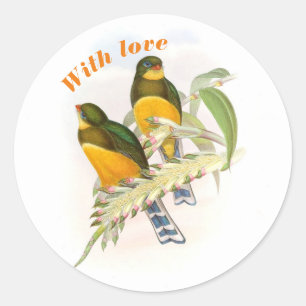 Sticker Rond Le Trogon de Macklot, avec amour