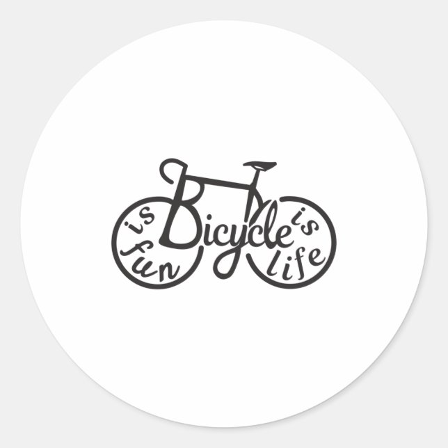 Sticker Rond Le vélo est amusant, le vélo est la vie (Devant)