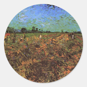 Sticker Rond Le Vignoble Vert par Vincent van Gogh
