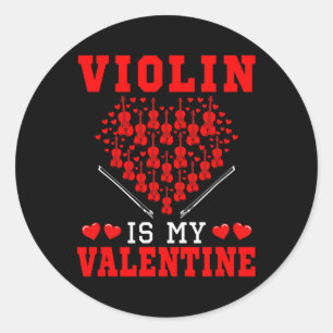 Sticker Rond Le Violon Est Mon Équipe De Instruments Valentine