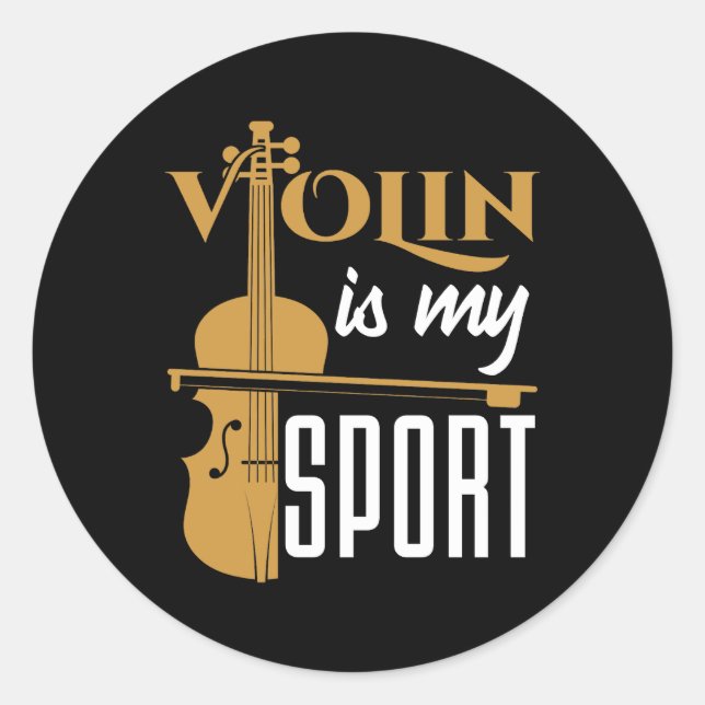 Sticker Rond Le violon est mon sport (Devant)