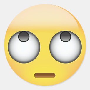Sticker Rond Le visage avec le roulement observe Emoji
