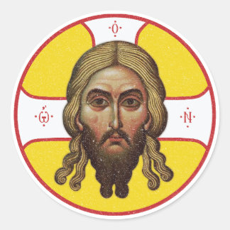Sticker Rond Le Visage Du Christ Icône Orthodoxe