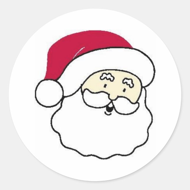 Sticker Rond Le visage du Père Noël (Devant)