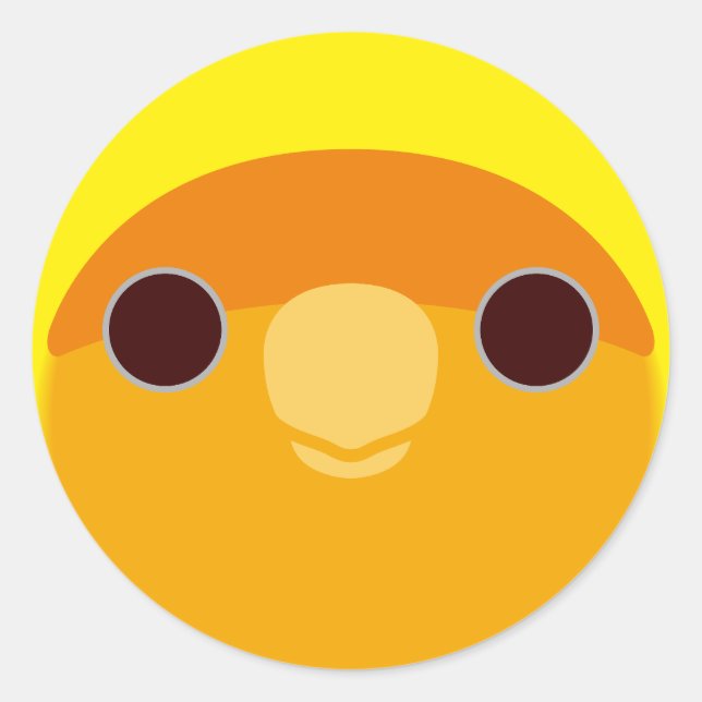 Sticker Rond Le visage d'un amour à visage orange (Devant)