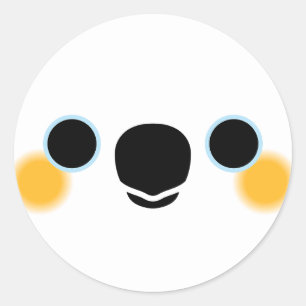 Sticker Rond Le visage d'un cockatoo à crête Citron