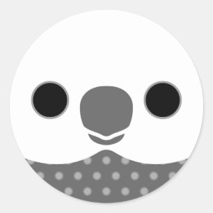 Sticker Rond Le visage d'un cocktail mâle Pearl à visage blanc