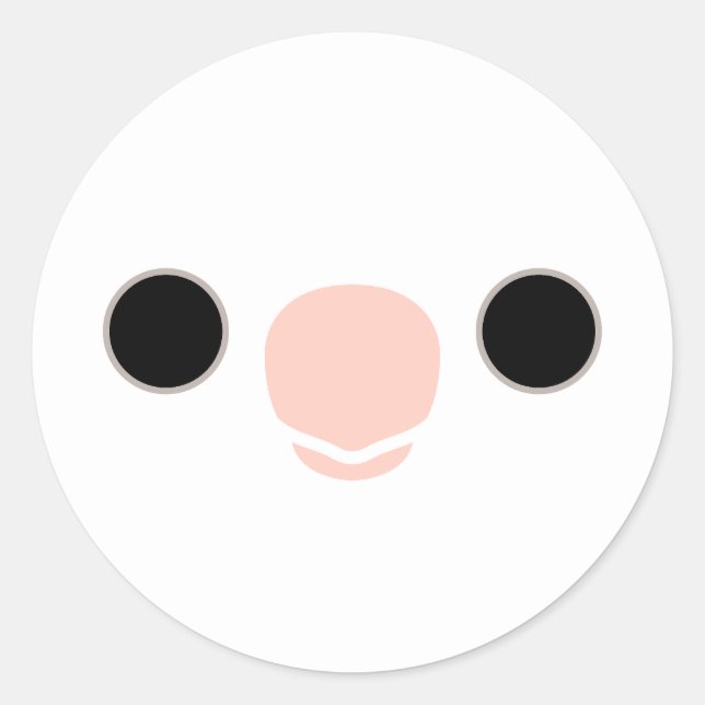 Sticker Rond Le visage d'un coq blanc Clear Pied (Devant)