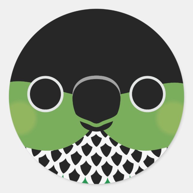 Sticker Rond Le visage d'un leurre à cou noir (Devant)