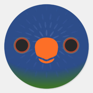 Sticker Rond Le visage d'un lorikeet à façade bleue