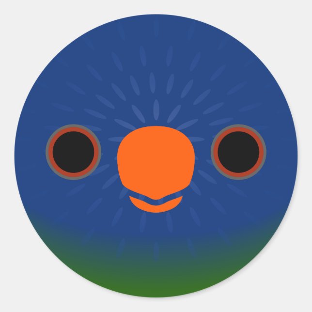 Sticker Rond Le visage d'un lorikeet à façade bleue (Devant)