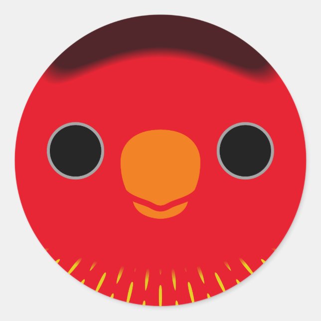 Sticker Rond Le visage d'un Lorikeet de fées (Devant)