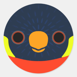 Sticker Rond Le visage d'un Lorikeet de Mitchell