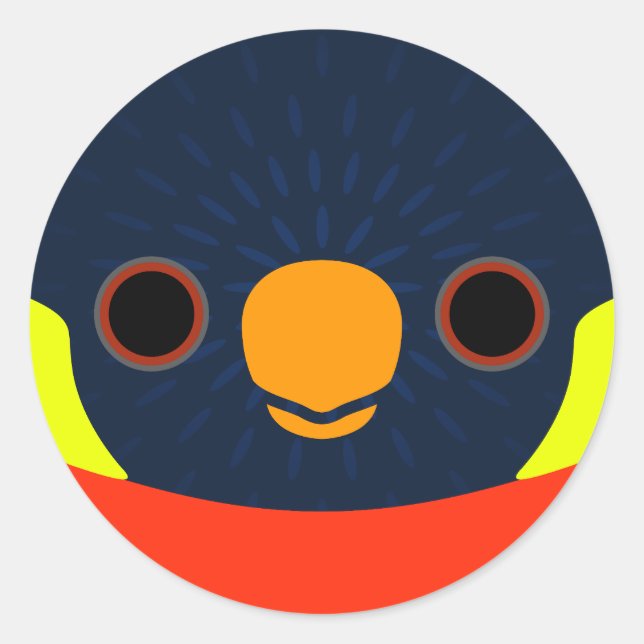Sticker Rond Le visage d'un Lorikeet de Mitchell (Devant)