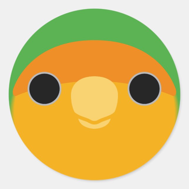 Sticker Rond Le visage d'un lovebird à visage orange (Devant)