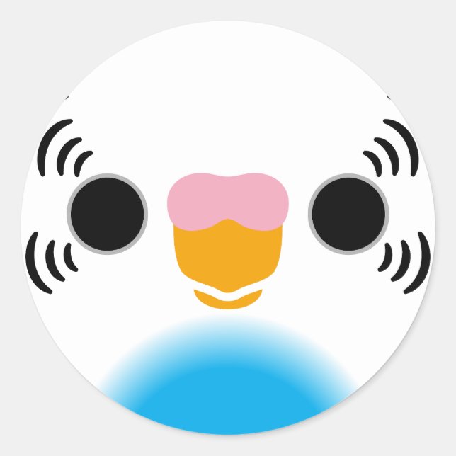 Sticker Rond Le visage d'un parrain bleu ciel (Devant)