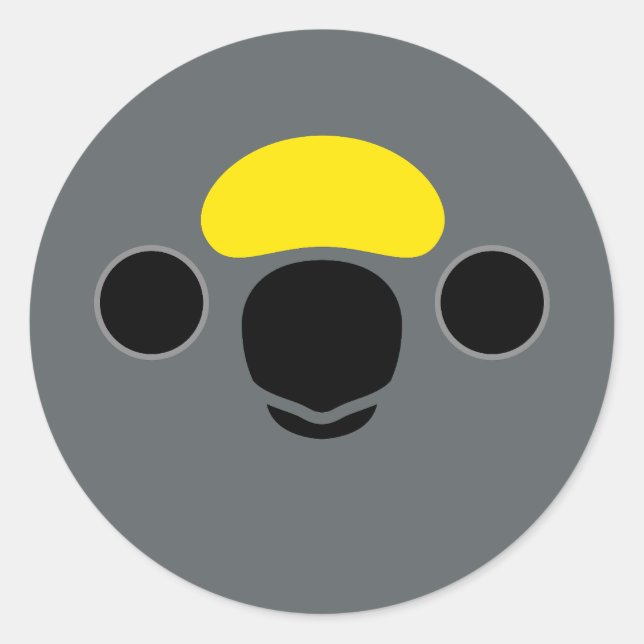 Sticker Rond Le visage d'un perroquet de Meyer (Devant)