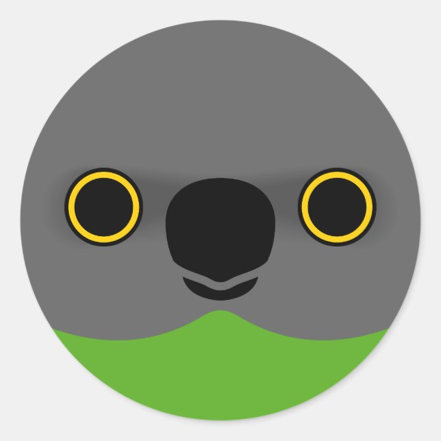 Sticker Rond Le visage d'un perroquet du Sénégal (Devant)