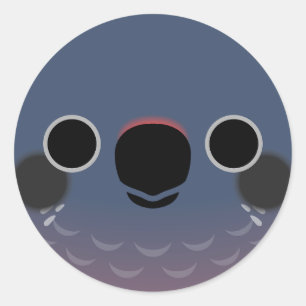 Sticker Rond Le visage d'un perroquet Dusky