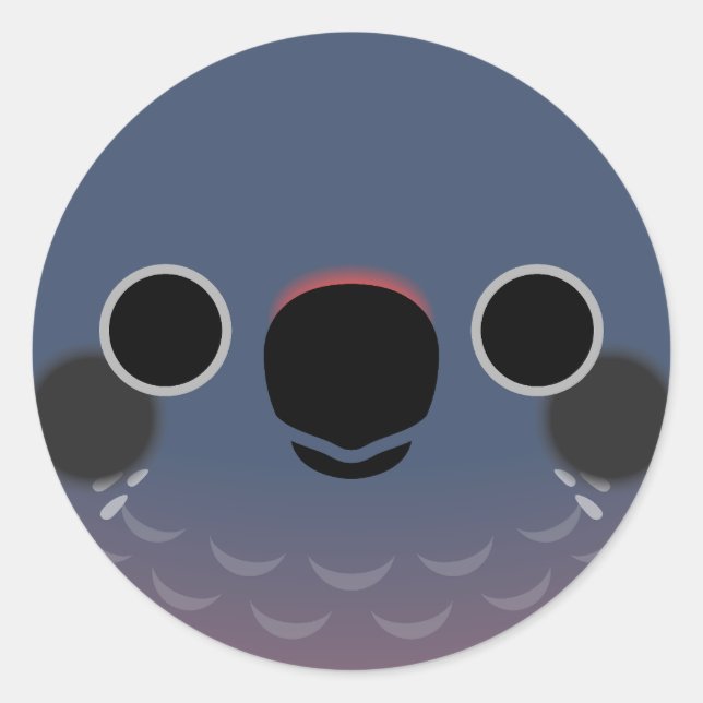 Sticker Rond Le visage d'un perroquet Dusky (Devant)