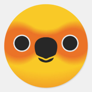 Sticker Rond Le visage d'un Sun Conure