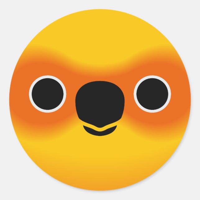 Sticker Rond Le visage d'un Sun Conure (Devant)
