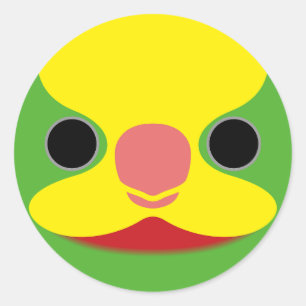 Sticker Rond Le visage d'un superbe perroquet