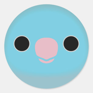 Sticker Rond Le visage d'une femelle bleue perroquet du Pacifiq