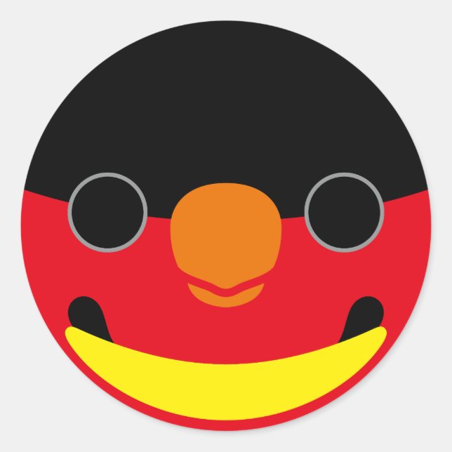 Sticker Rond Le visage d'une gloire à lit jaune (Devant)
