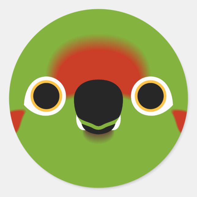 Sticker Rond Le visage d'une macaw à front rouge (Devant)