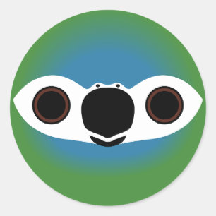 Sticker Rond Le visage d'une macaw à ventre rouge