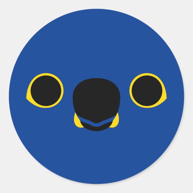 Sticker Rond Le visage d'une macaw Hyacinth (Devant)
