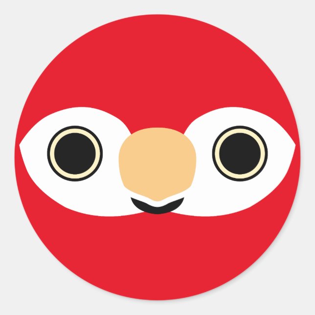 Sticker Rond Le visage d'une macaw Scarlet (Devant)