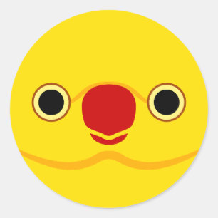 Sticker Rond Le visage d'une perruche à anneau Rose jaune