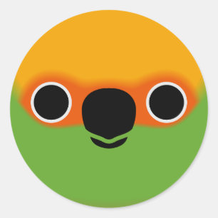 Sticker Rond Le visage d'une perruche dorée