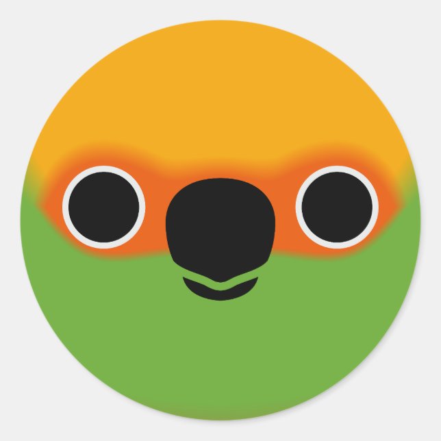 Sticker Rond Le visage d'une perruche dorée (Devant)