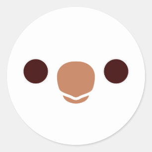 Sticker Rond Le visage d'une perruque de moine albinos