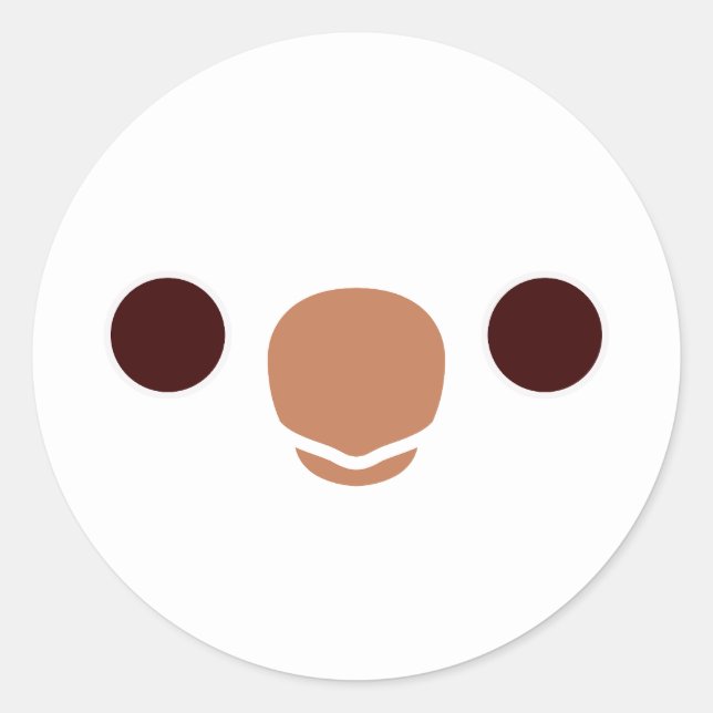 Sticker Rond Le visage d'une perruque de moine albinos (Devant)