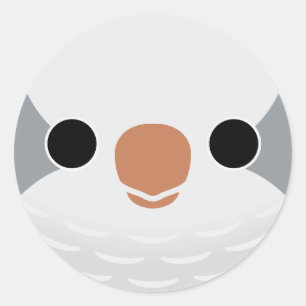 Sticker Rond Le visage d'une perruque de moine gris